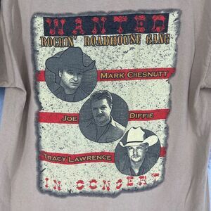 Wanted‎ Rockin Road House Gang Tour T-shirt Medium Tan Diffie Chesnutt Lawrence